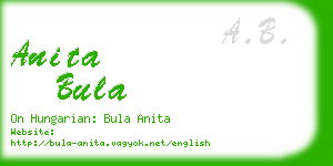 anita bula business card